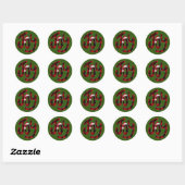 Sticker Rond Noël Joie Buffalo Plaid (Feuille)