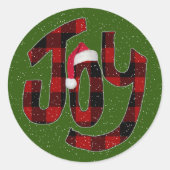 Sticker Rond Noël Joie Buffalo Plaid (Devant)