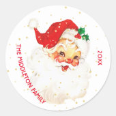 Sticker Rond Noël Jolly Santa Claus Fun Joyeux Salutation (Devant)