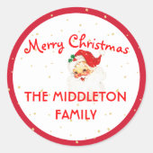 Sticker Rond Noël Jolly Santa Claus Red Fun Joyeux (Devant)