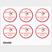 Sticker Rond Noël Jolly Santa Claus Red Fun Joyeux (Feuille)