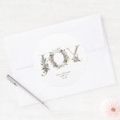 Sticker rond Noël JOY Kraft Vacances Florales (Enveloppe)