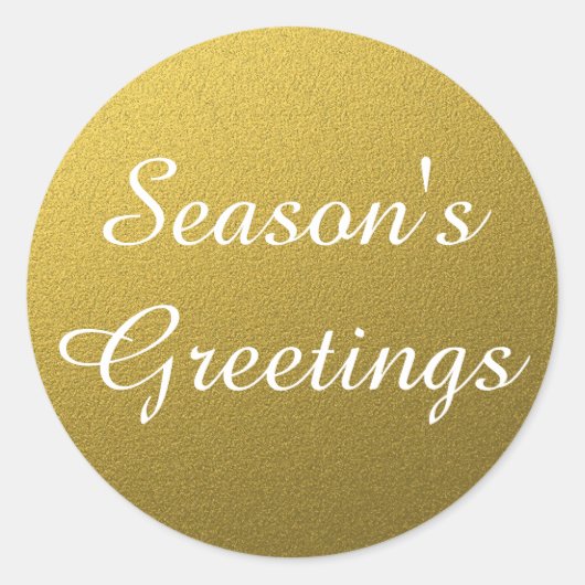 Sticker Rond Noël Joyeuses Fêtes Classy Gold Foil (Devant)