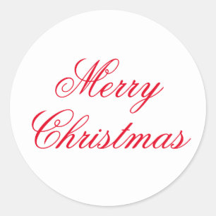 Sticker Rond Noël joyeux écriture moderne flamande rouge