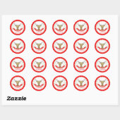 Sticker Rond Noël Joyeux Noël Reinder (Feuille)