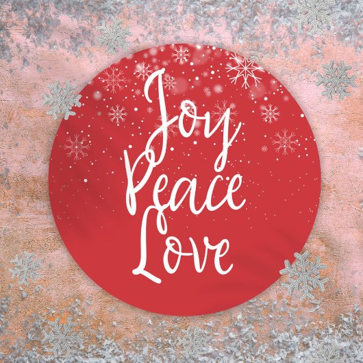 Sticker Rond Noël Joyeux Paix Amour
