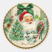 Sticker Rond Noël Kitschmas nostalgique (Devant)