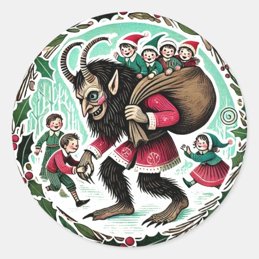 Sticker Rond Noël Krampus (Devant)