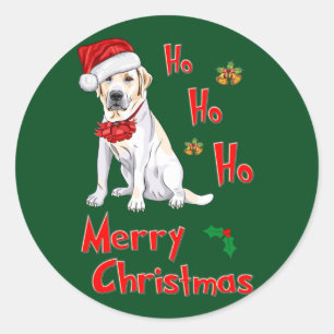 Sticker Rond Noël Labrador