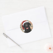 Sticker Rond Noël labrador noir (Enveloppe)