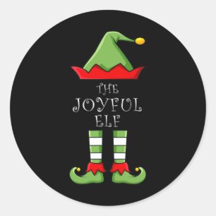 Sticker Rond Noël Le Joyeux Elf Fun Family Matching Group