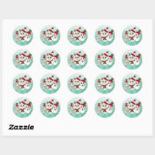 Sticker Rond Noël Llama, Kitten et Souris (Feuille)