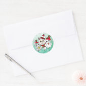 Sticker Rond Noël Llama, Kitten et Souris (Enveloppe)