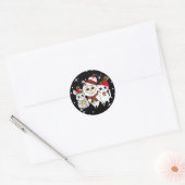 Sticker Rond Noël Llama, Kitten et Souris (Enveloppe)