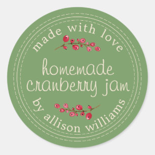 Sticker Rond Noël Maison Cranberry Jam Green