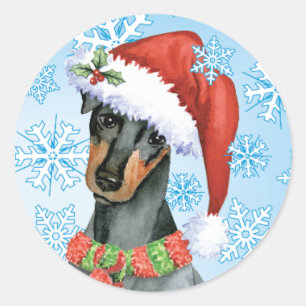 Sticker Rond Noël Manchester Terrier