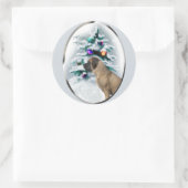 Sticker Rond Noël mastiff anglais (Sac)