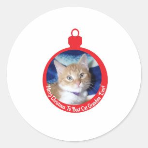 Sticker Rond Noël, Meilleure Grand-Mère de Chat' ,