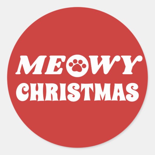 Sticker Rond Noël Meowy (Devant)