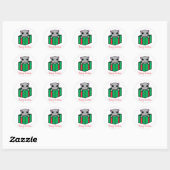 Sticker Rond Noël Meowy (Feuille)