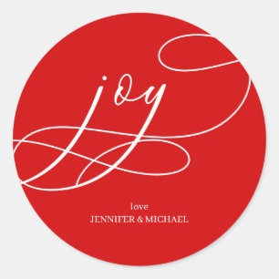 Sticker Rond Noël Minimal Joy vacances
