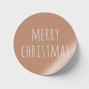 Sticker Rond Noël minimaliste Fête en terre cuite légère