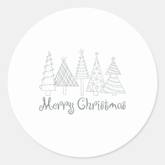 Sticker Rond Noël minimaliste moderne Cosy (Devant)