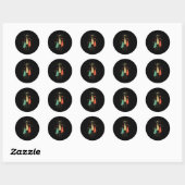 Sticker Rond Noël Moderne du Milieu du Siècle (Feuille)