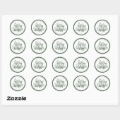 Sticker Rond Noël Moderne Minimaliste (Feuille)