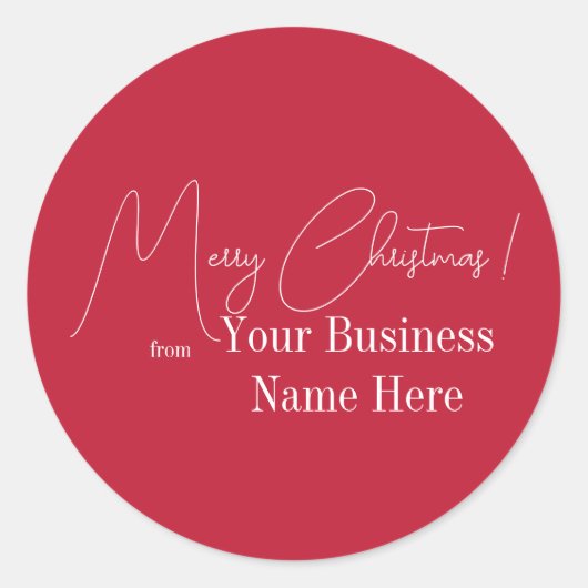 Sticker Rond Noël moderne Red Business (Devant)