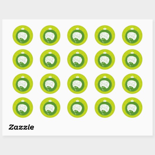 Sticker Rond Noël Modish Lime (Feuille)