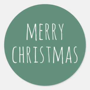 Sticker Rond Noël mou   Vacances d'hiver minimalistes vertes