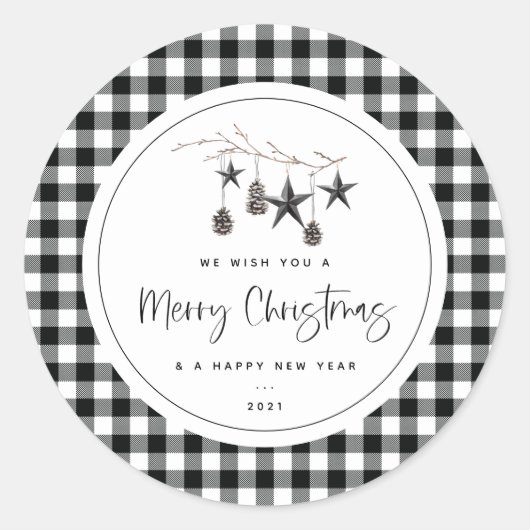 Sticker Rond Noël nature cosy (Devant)