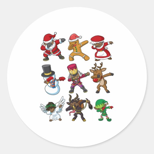 Sticker Rond noël noir africain américain santa claus dabbi (Devant)