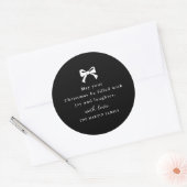 Sticker Rond Noël noir et blanc Fête personnalisée (Enveloppe)