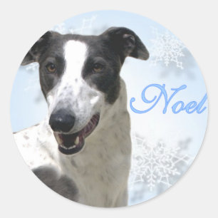 Sticker Rond Noel noir et blanc gris2
