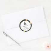 Sticker Rond Noël Noir et Or (Enveloppe)