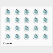 Sticker Rond Noël Oiseau Élégant (Feuille)