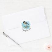 Sticker Rond Noël Oiseau Élégant (Enveloppe)