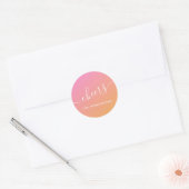 Sticker Rond Noël orange rose (Enveloppe)