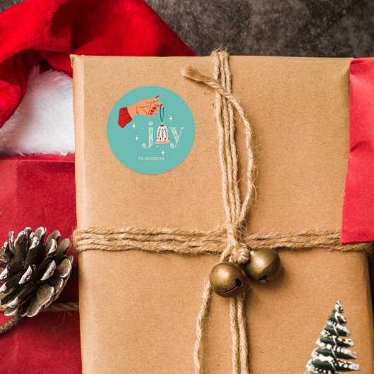 Sticker Rond Noël Ornament Joie Fête