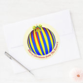 Sticker Rond Noël Ornemental rayé (Enveloppe)