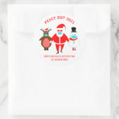 Sticker Rond Noël Paix 2021 Père Noël Masque Visage (Sac)