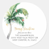 Sticker Rond Noël Palm Tree Holiday Faire-part Moving (Devant)