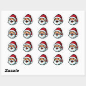 Sticker Rond Noël père Noël (Feuille)