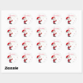Sticker Rond Noël Père Noël avec présent Personnalisé (Feuille)