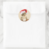 Sticker Rond Noël père Noël Cat (Sac)