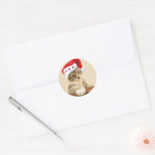 Sticker Rond Noël père Noël Cat (Enveloppe)