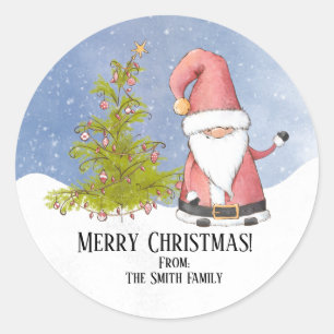 Sticker Rond Noël Père Noël personnalisé
