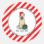 Sticker Rond Noël Père Noël Wheaten Terrier (blé 1b2) mignonne (Devant)